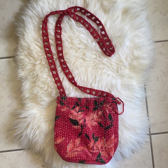 Free People Velvet Moon Crossbody Bag Satchel Red - Picture 3 of 13